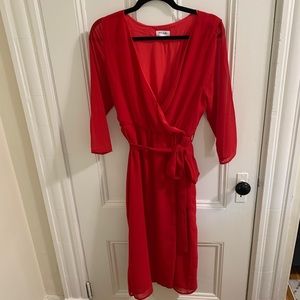 Red Wrap Dress